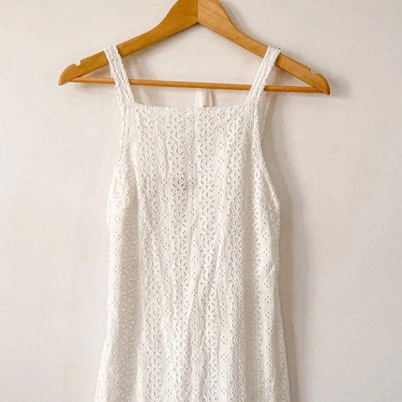 ASOS Design Broderie  Buckle Back Midi Sun Dress White Size 4 - Picture 6 of 10